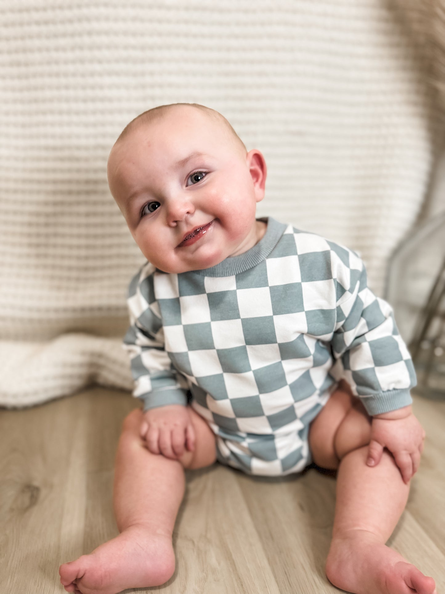 Checkerboard Bubble Romper