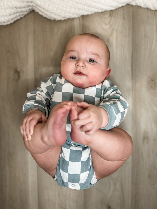 Checkerboard Bubble Romper