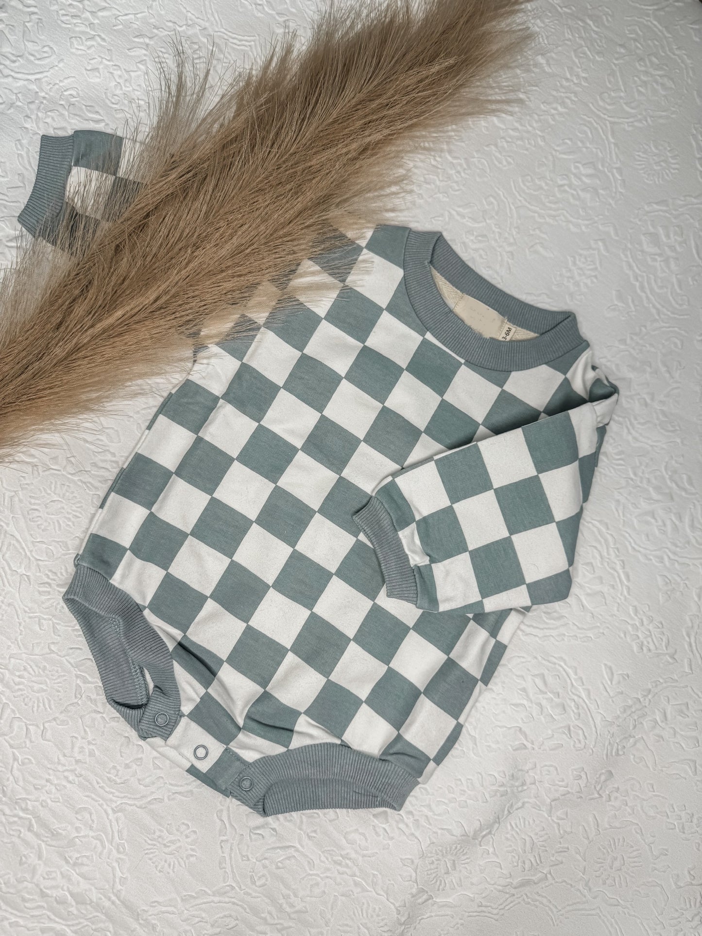 Checkerboard Bubble Romper