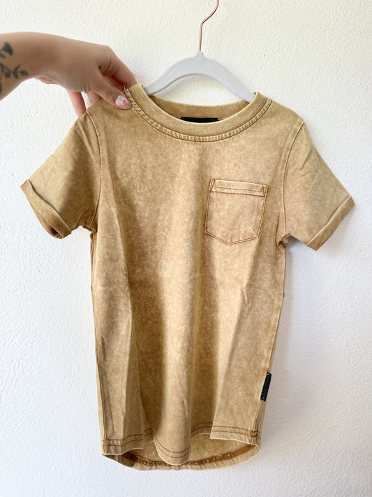 Stonewash Pocket Tee- Rust