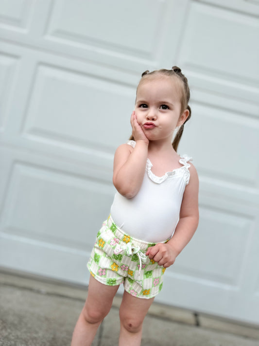 Floral Checkered Shorts